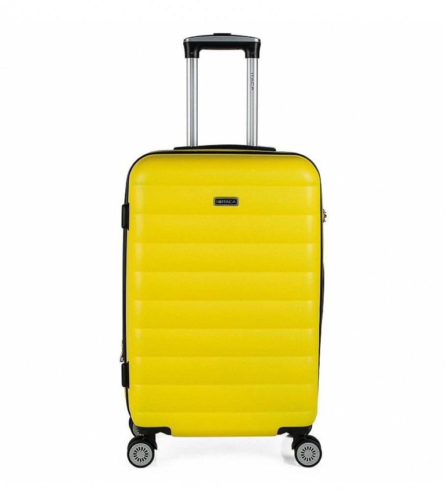 Mujer ITACA Viaje | Juego De Maletas De Viaje Rigidas 4 Ruedas Trolley 71200 Amarillo -55X65X75Cm-