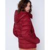 Mujer Lois Chaquetas Y Abrigos | Abrigo Puffer Acolchado Con Capucha Granate