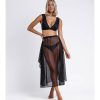 Mujer Admas Faldas | Falda Playa Crochet Night Skirt Negro