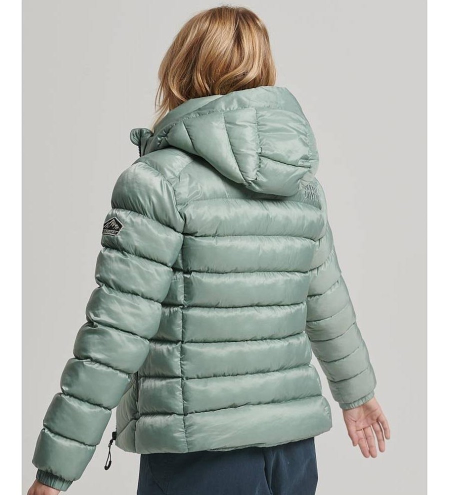 Mujer Superdry Chaquetas Y Abrigos | Cazadora Acolchada Con Capucha Fuji Verde