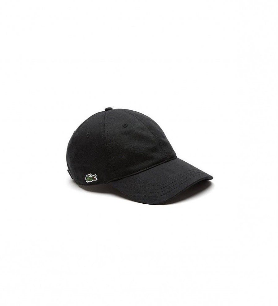 Mujer Lacoste Gorras Y Gorros | Gorra En Sarga De Algodon Ecologico Negro