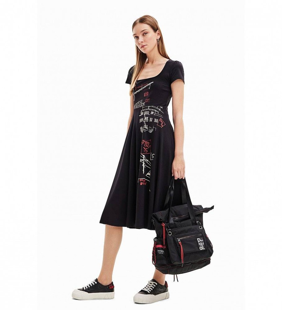 Mujer Desigual Vestidos | Vestido Broadway Road Negro