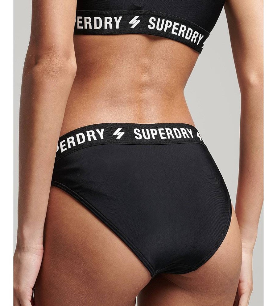 Mujer Superdry Moda Bano | Braguita De Bikini Elastica Reciclada Negro