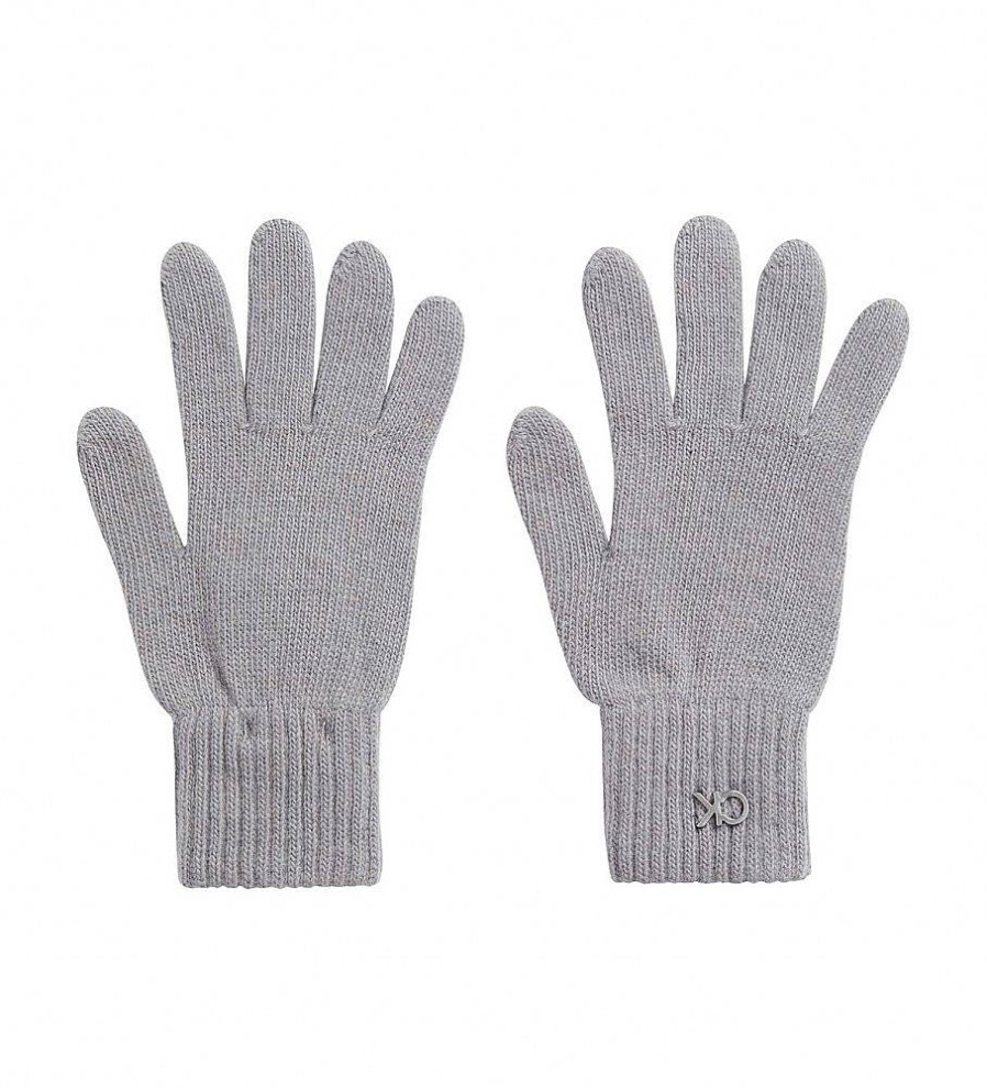 Mujer Calvin Klein Guantes | Guantes Re-Lock Knit Gris