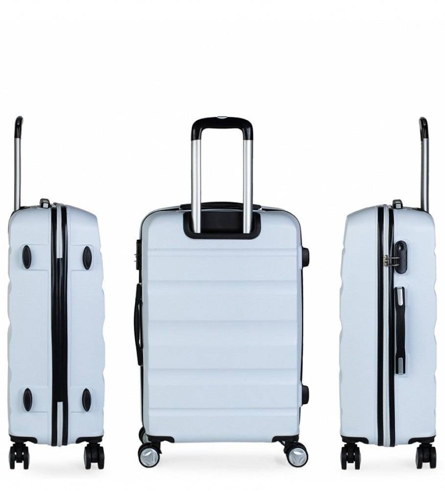 Mujer ITACA Viaje | Maleta De Viaje Rigida 4 Ruedas T71660 Blanco -61X44X26Cm-