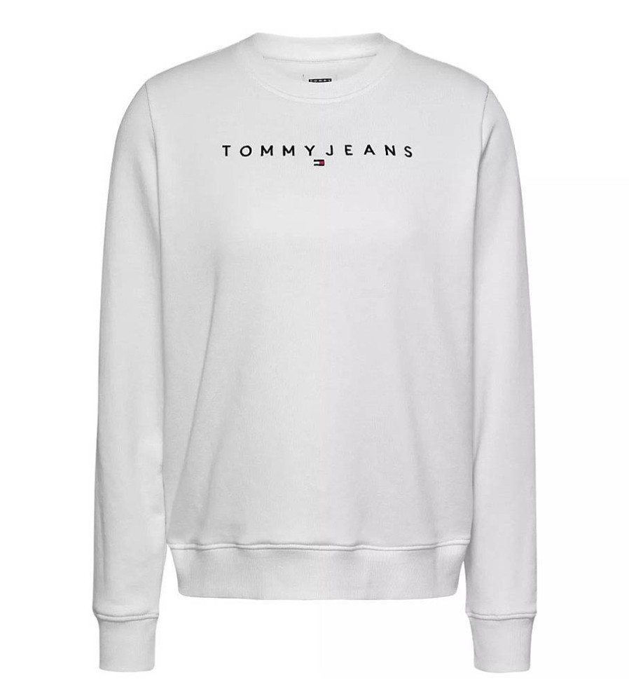 Mujer Tommy Jeans Sudaderas Y Jerseis | Sudadera Linear Blanco