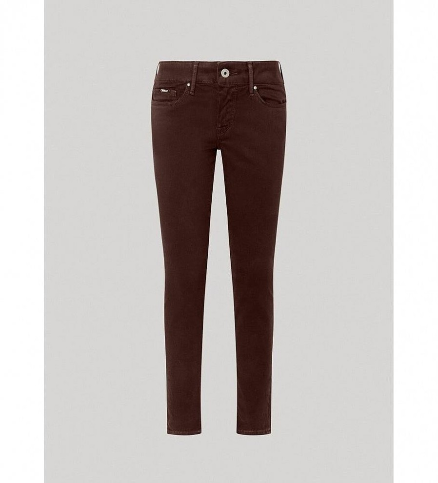 Mujer Pepe Jeans Pantalones | Pantalones Soho Burdeos