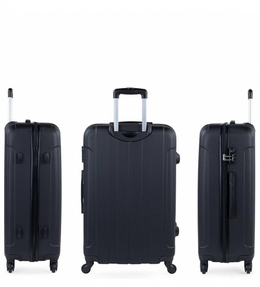 Mujer ITACA Viaje | Maleta De Viaje Grande Xl Rigida 4 Ruedas 771170 Negro -73X48X28Cm-