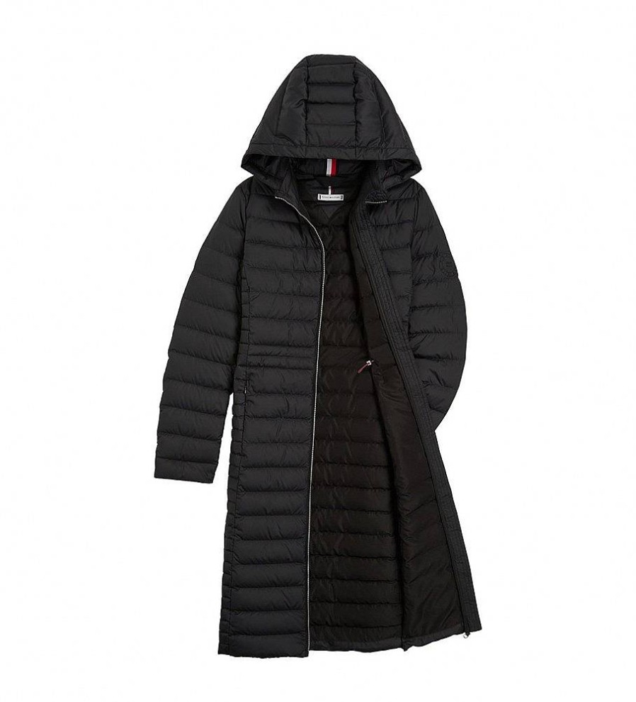 Mujer Tommy Hilfiger Chaquetas Y Abrigos | Abrigo Feminine Maxi Negro