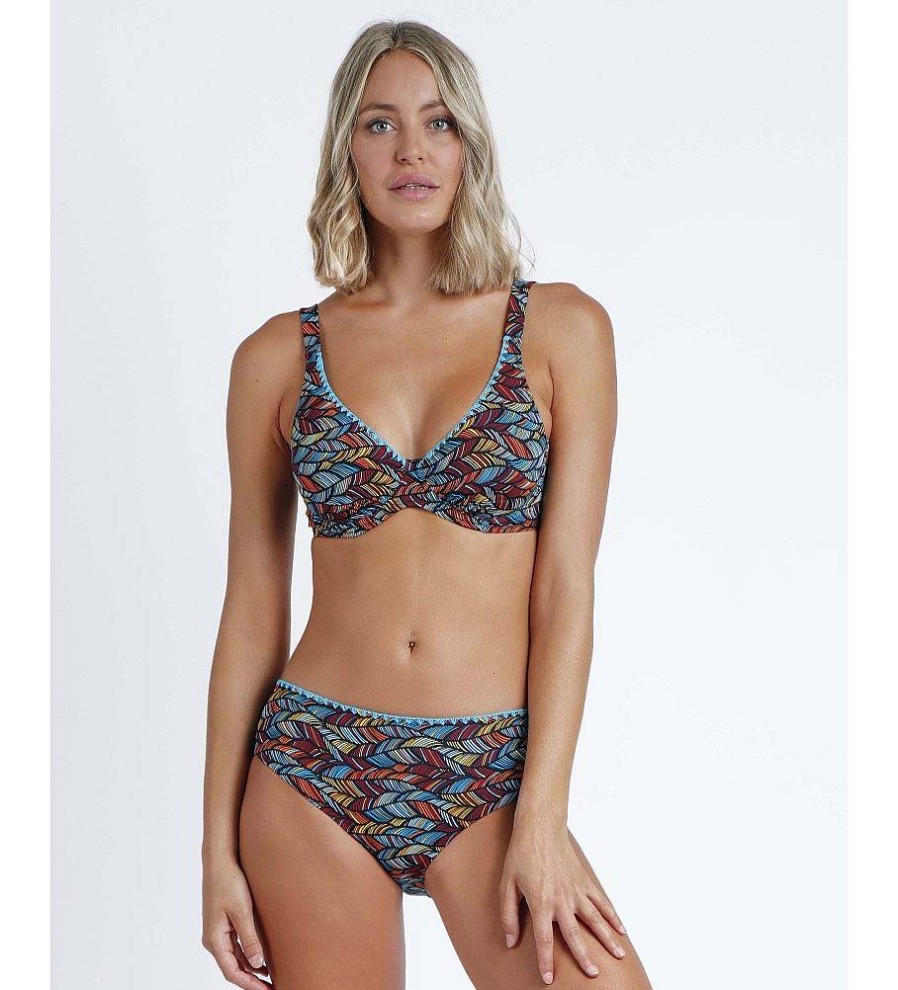 Mujer Admas Moda Bano | Bikini Aro Ethnic Feathers Turquesa