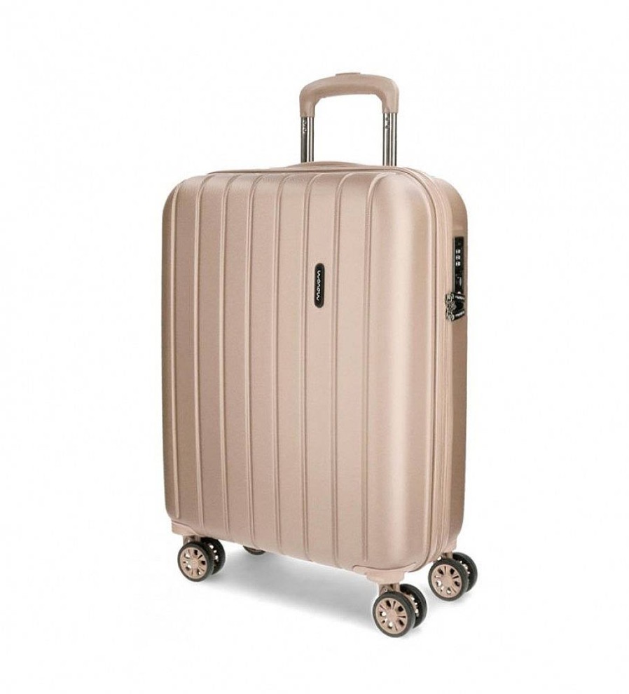 Mujer Movom Viaje | Maleta De Cabina Movom Wood Rigida Champagne -40X55X20Cm-