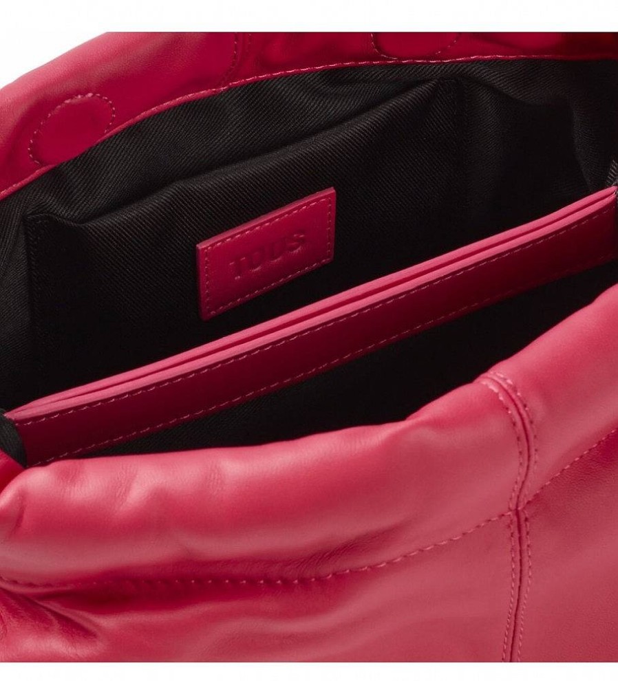 Mujer Tous Bolsos | Bandolera De Piel T Dolsa Fucsia