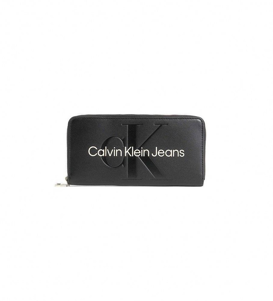 Mujer Calvin Klein Jeans Carteras Y Monederos | Cartera Sculpted Zip Ngro