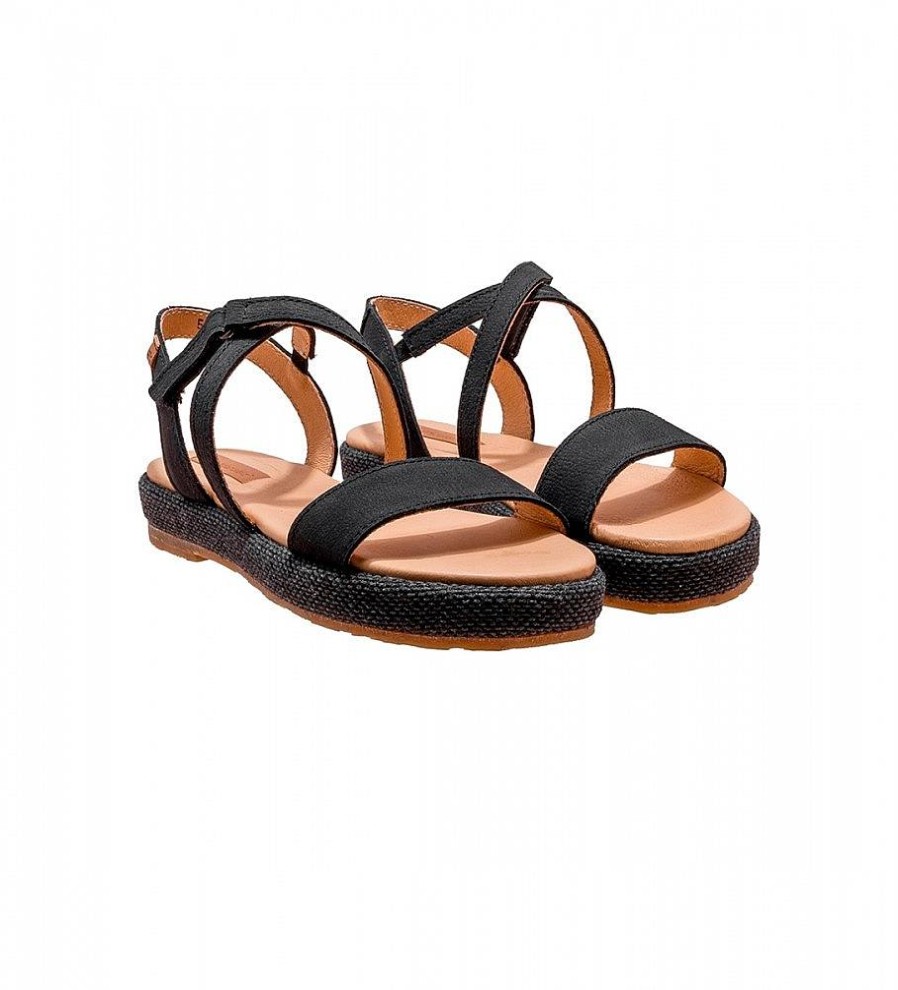 Mujer El Naturalista Sandalias | Sandalias De Piel N5881 Bosana Negro