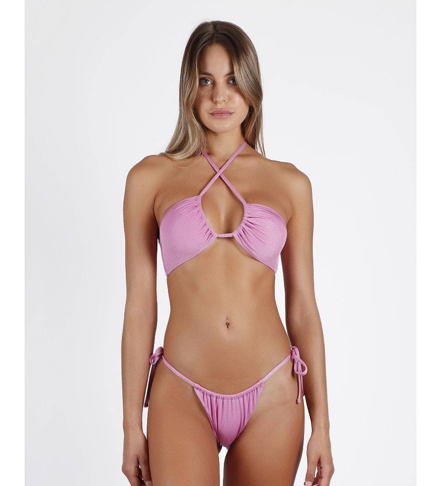 Mujer Admas Moda Bano | Bikini Bandeau Bright Rosa