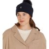 Mujer Tommy Hilfiger Gorras Y Gorros | Gorro Essential Chic Con Pompon Marino