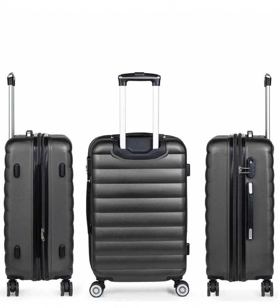 Mujer ITACA Viaje | Maleta De Viaje Rigida 4 Ruedas Mediana Trolley 71260 Antracita -65X42X26Cm-