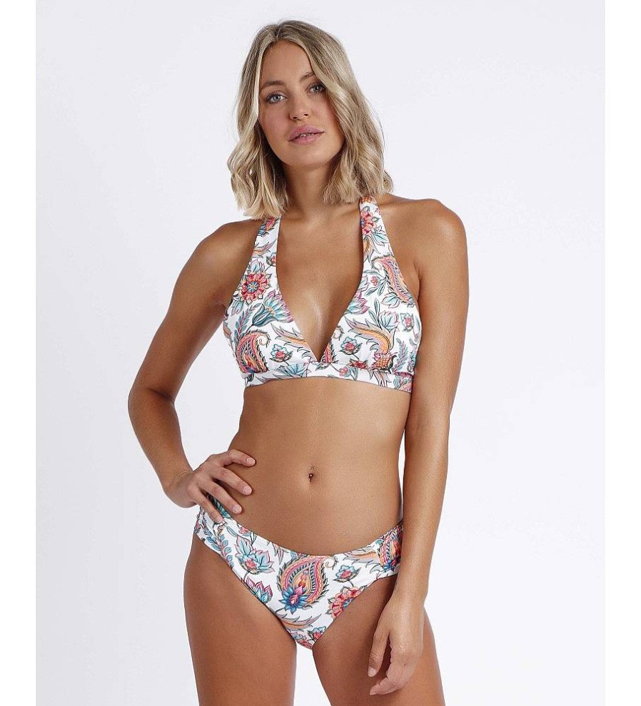 Mujer Admas Moda Bano | Bikini Halter White Paisley Blanco