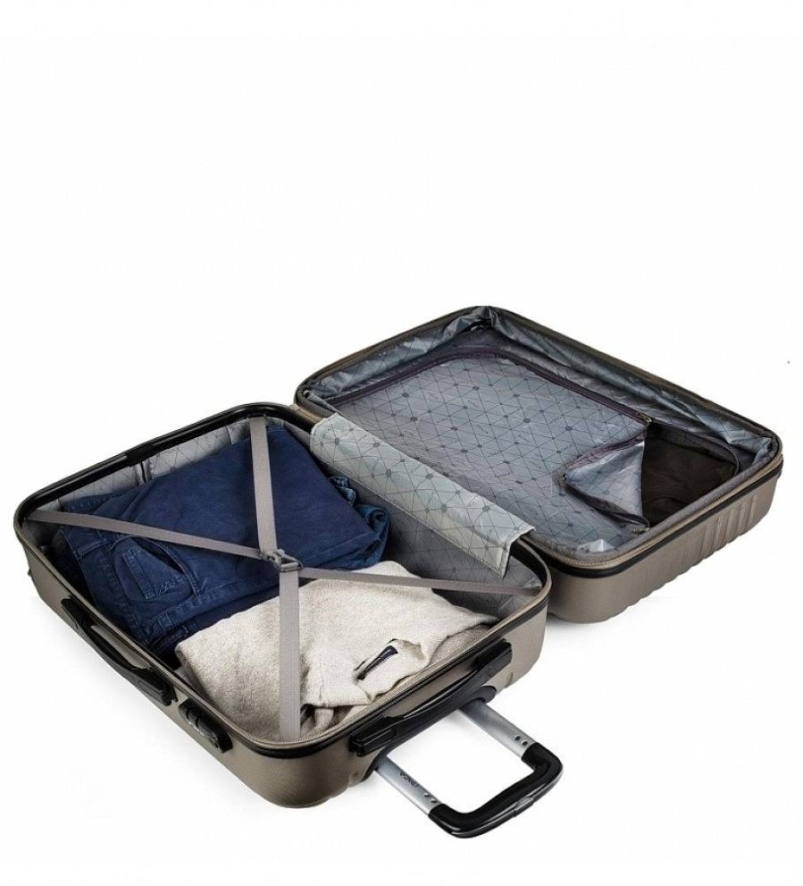 Mujer ITACA Viaje | Maleta De Viaje Cabina Rigida 4 Ruedas T71550 Champagne -55X38X20Cm-