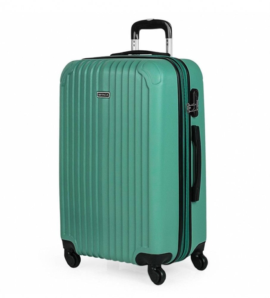 Mujer ITACA Viaje | Maleta De Viaje Rigida 4 Ruedas Mediana T71560 Verde -66X41X27Cm-