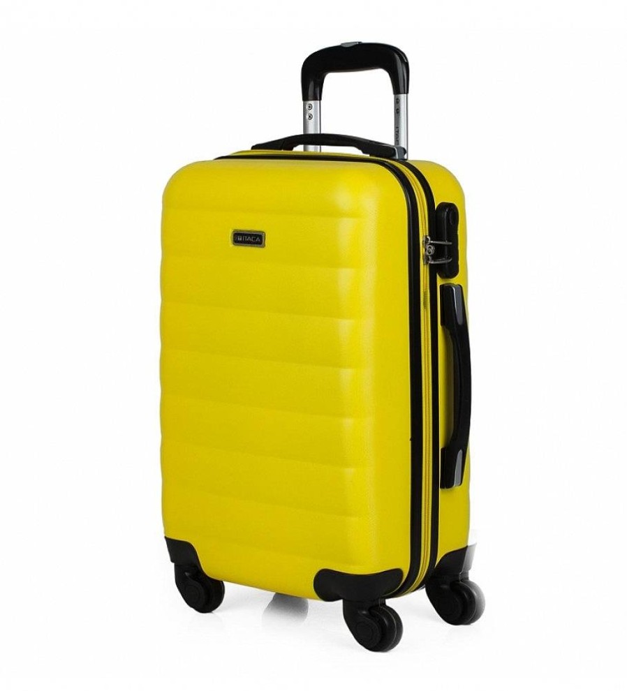 Mujer ITACA Viaje | Maleta Cabina De Viaje Rigida 4 Ruedas Trolley 71250 Amarillo -55X38X20Cm-