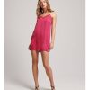 Mujer Superdry Vestidos | Minivestido De Tirantes De Saten Rojo