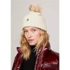 Mujer Tommy Hilfiger Gorras Y Gorros | Gorro Essential Chic Con Pompon Blanco Roto