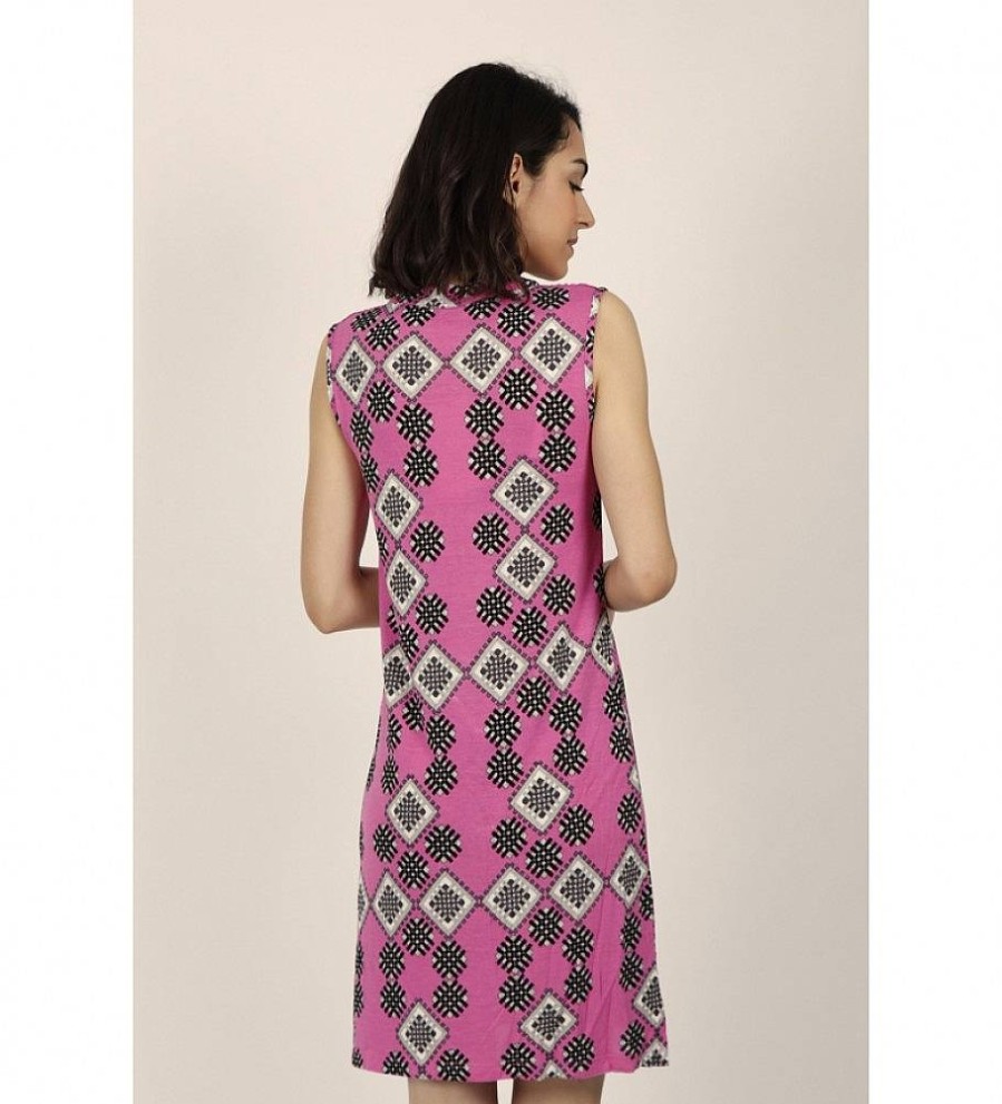 Mujer Admas Vestidos | Vestido Art Deco Fucsia