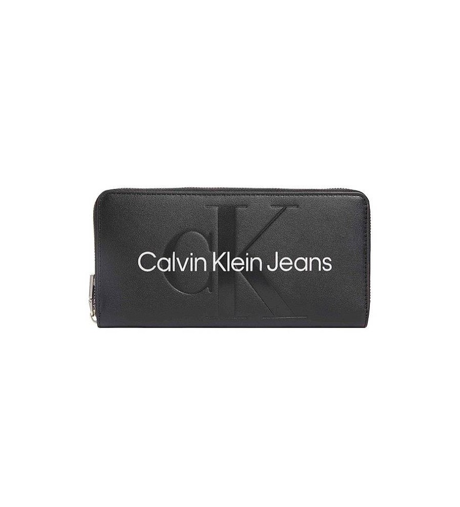 Mujer Calvin Klein Jeans Carteras Y Monederos | Monedero Logotipo Negro