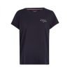 Mujer Tommy Hilfiger Camisetas | Camiseta Con Vuelta Marino