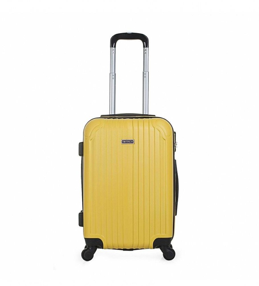 Mujer ITACA Viaje | Maleta De Viaje Cabina Rigida 4 Ruedas T71550 Mostaza -55X38X20Cm-