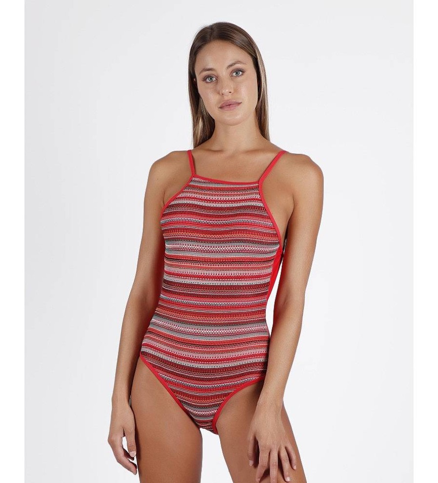 Mujer Admas Moda Bano | Banador Tribal Spirit Rojo