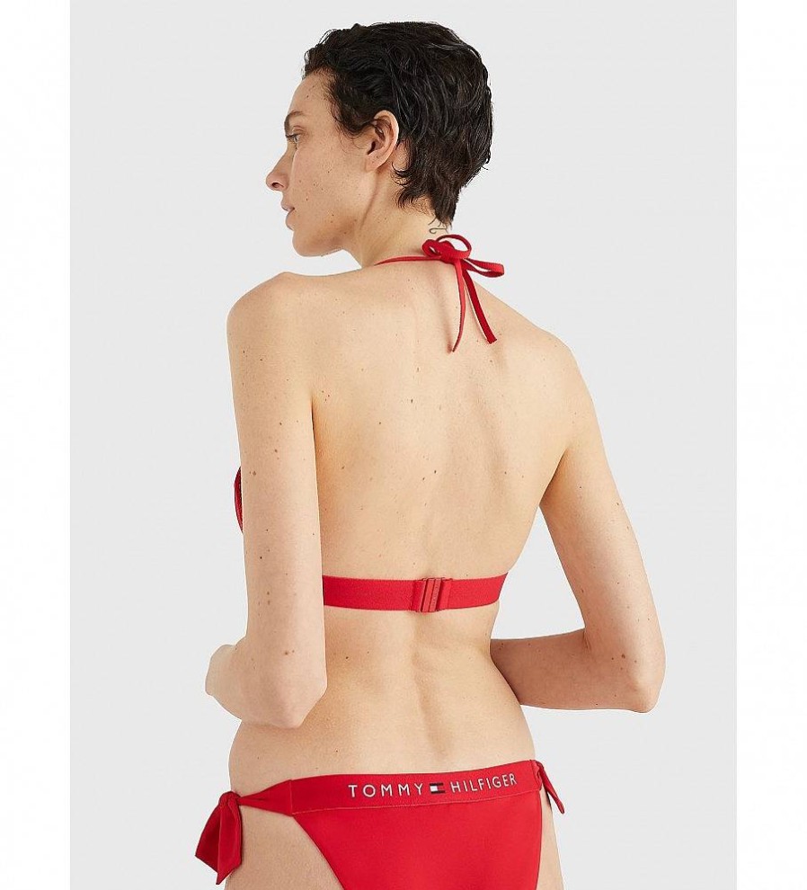 Mujer Tommy Hilfiger Moda Bano | Top Bikini Relleno Rojo