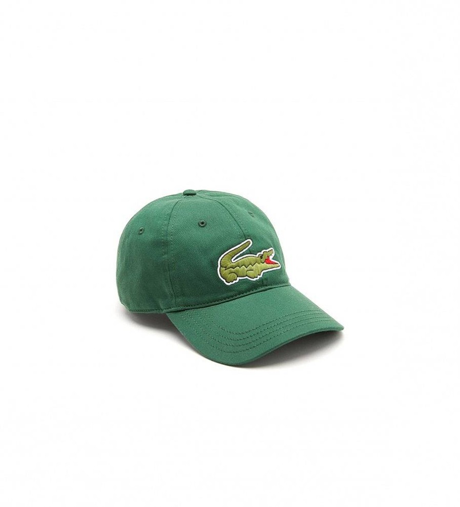 Mujer Lacoste Gorras Y Gorros | Gorra Ajustable En Sarga Verde Oscuro