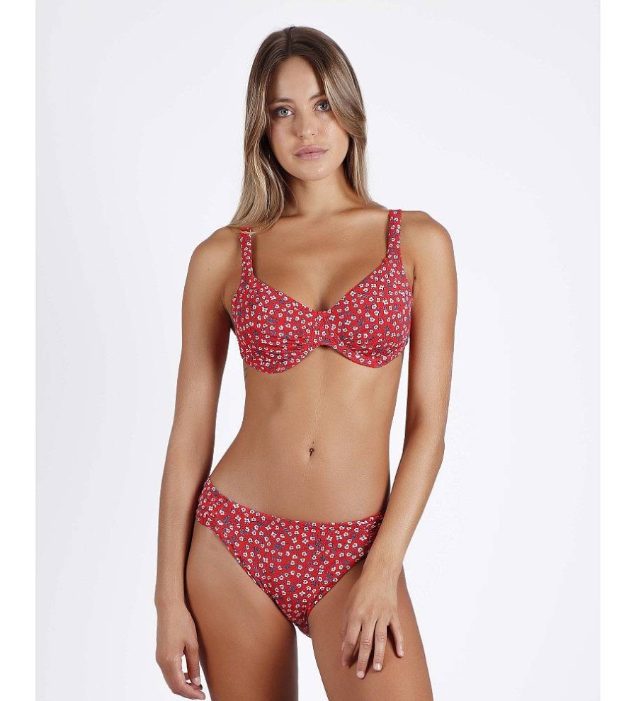 Mujer Admas Moda Bano | Bikini Aro Fleur Rojo