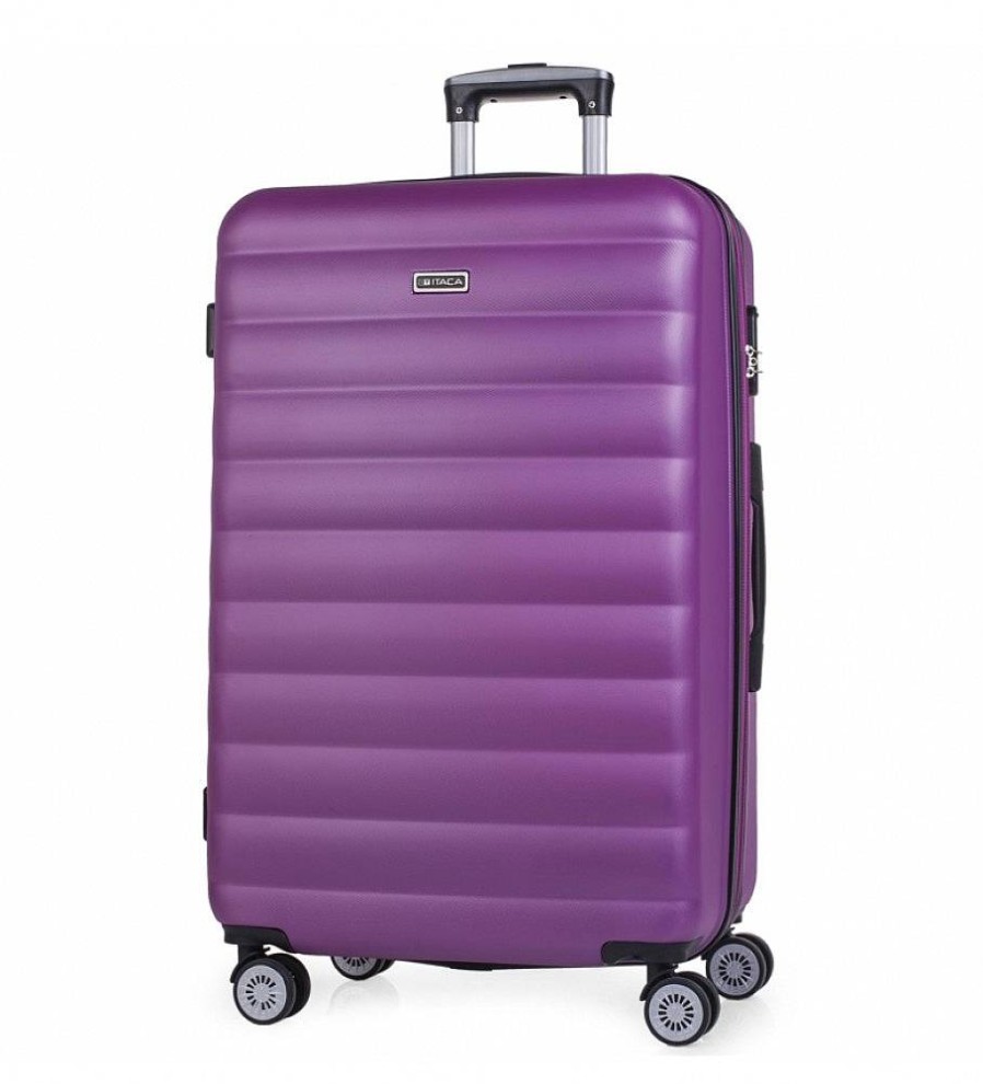 Mujer ITACA Viaje | Maleta De Viaje Grande 4 Ruedas Trolley 71270 Lila -68X47X30Cm-