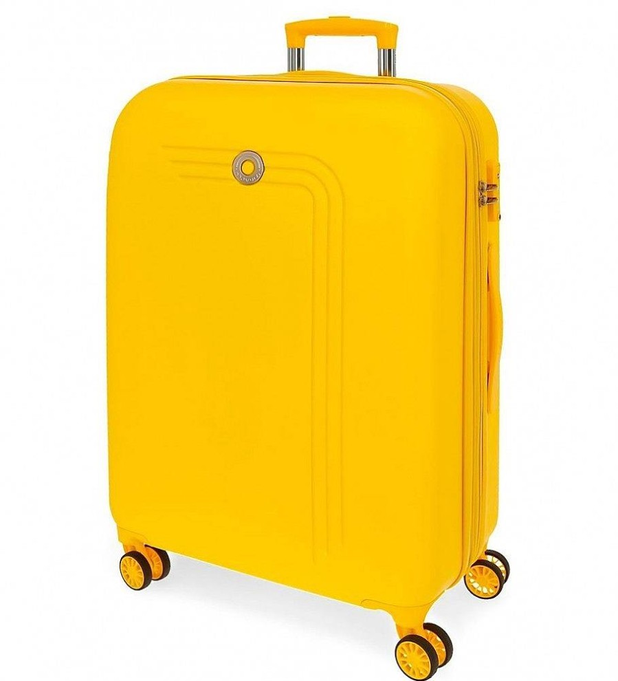 Mujer Movom Viaje | Maleta Mediana Movom Riga Rigida 70Cm Amarillo