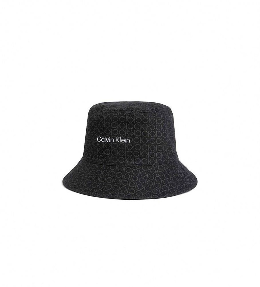 Mujer Calvin Klein Gorras Y Gorros | Gorro Pescador Monogram Reversible Negro