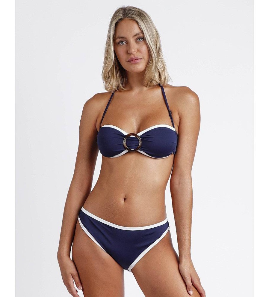 Mujer Admas Moda Bano | Bikini Bandeau Sailor Club Marino