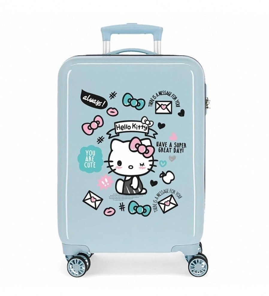 Mujer Joumma Bags Bolsos | Maleta De Cabina Hello Kitty You Are Cute Rigida Azul Claro -38X55X20Cm-