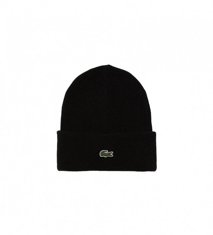 Mujer Lacoste Gorras Y Gorros | Gorro Logotipo Negro