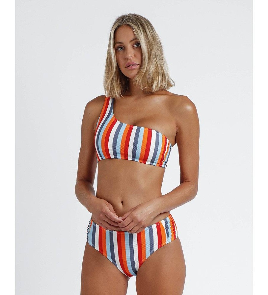 Mujer Admas Moda Bano | Bikini Asimetrico Sun Stripes Multicolor