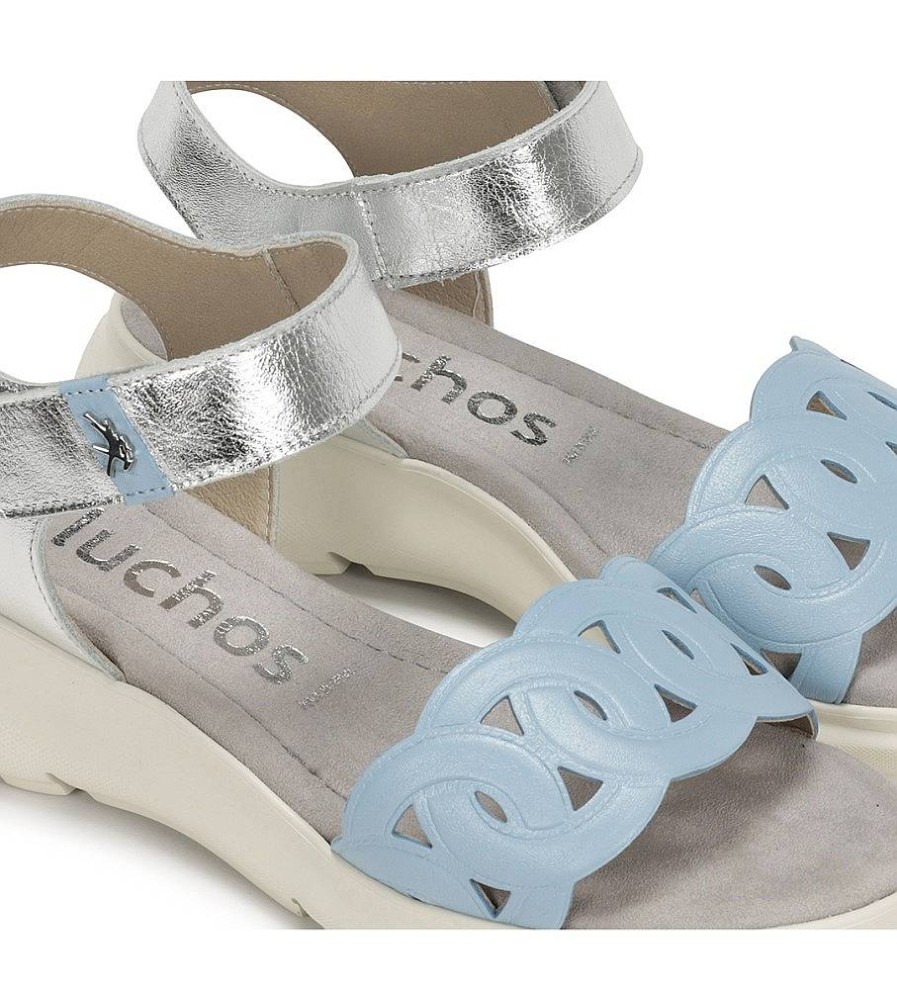 Mujer Fluchos Sandalias | Sandalias De Piel F1656 Azul Claro