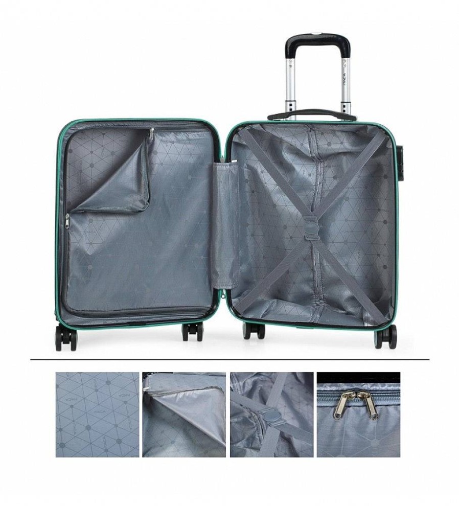 Mujer ITACA Viaje | Maleta De Viaje Cabina Trolley Abs T71650 Aguamarina -55X40X20Cm-