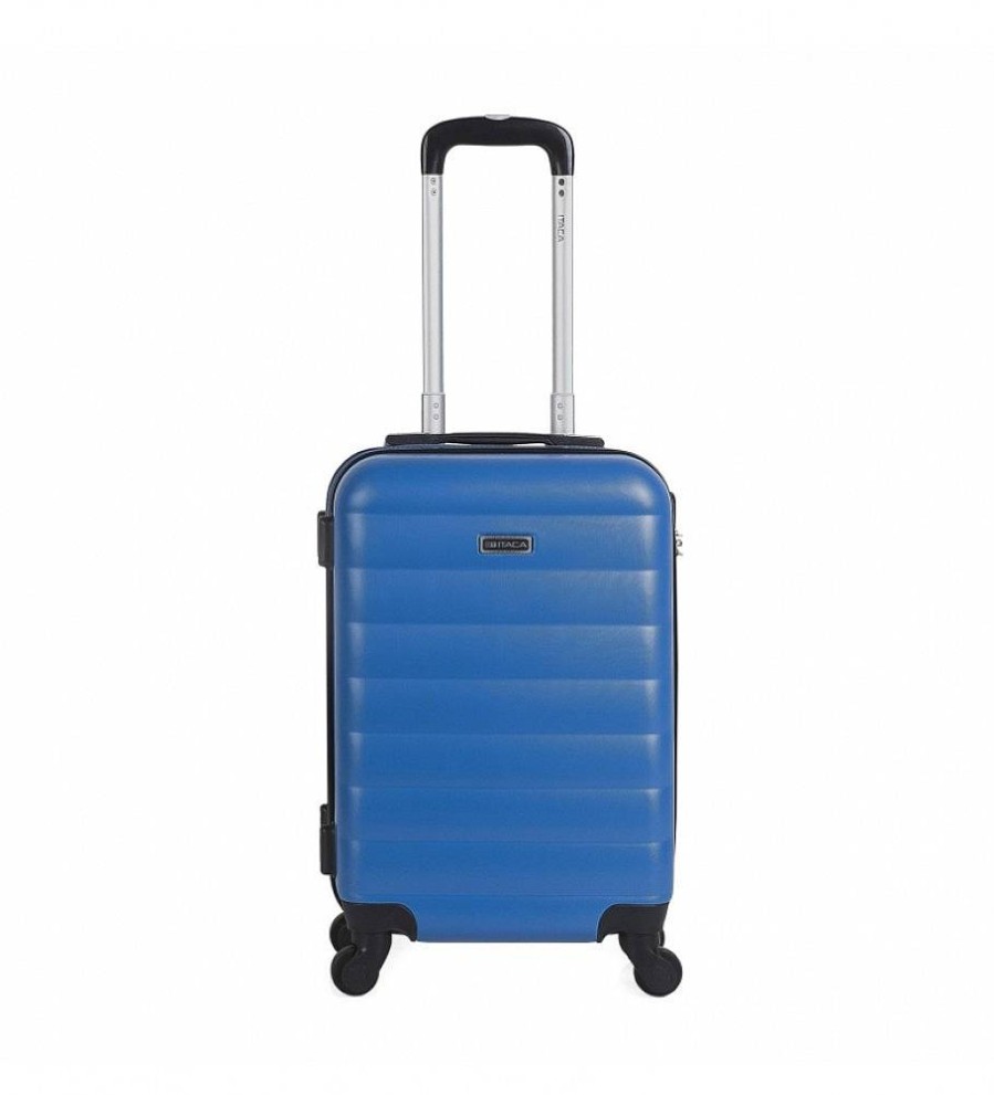 Mujer ITACA Viaje | Maleta Cabina De Viaje Rigida 4 Ruedas Trolley 71250 Azul -55X38X20Cm-