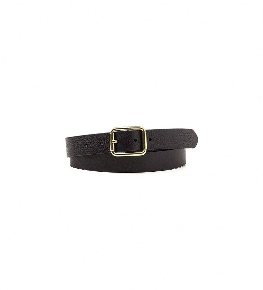 Mujer Levi's Cinturones | Cinturon De Piel Barra Central Negro