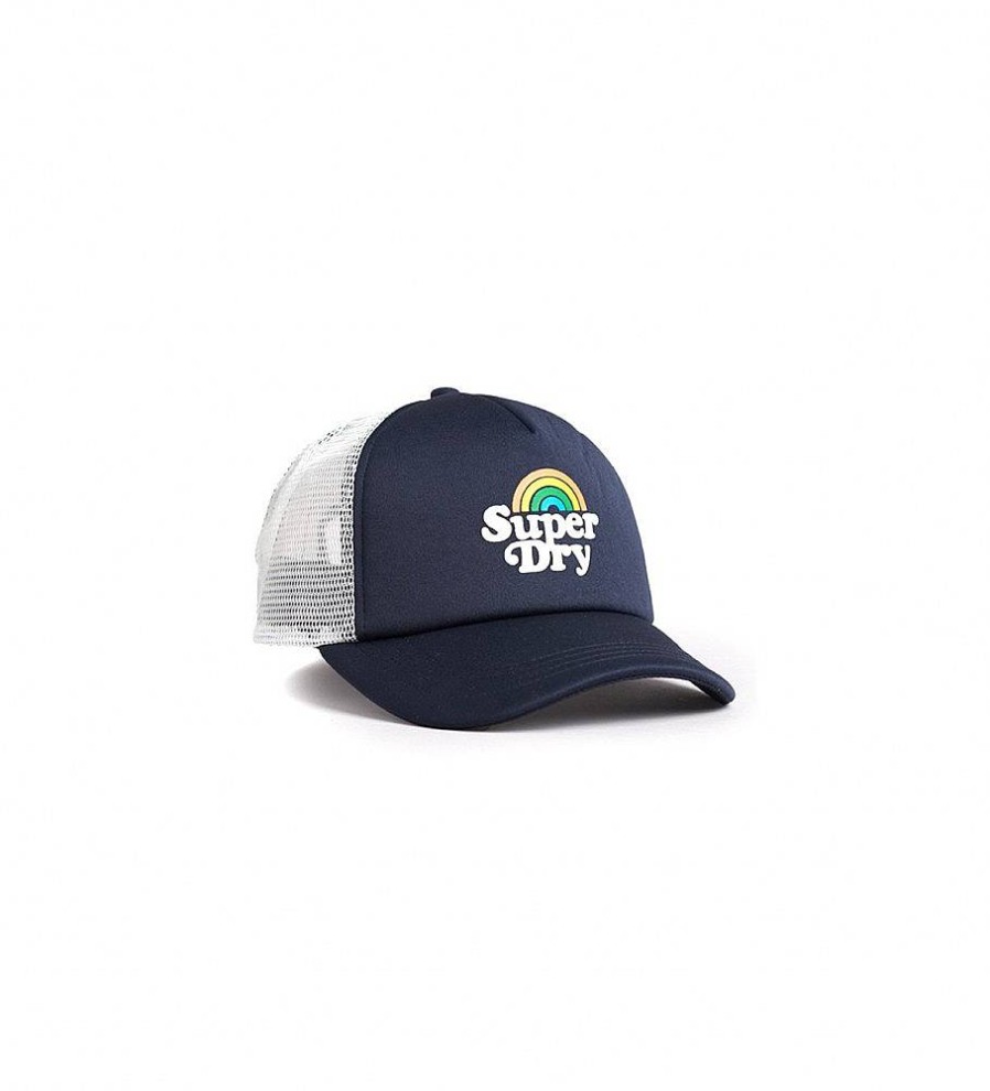 Mujer Superdry Gorras Y Gorros | Gorra De Camionero Con Logotipo Vintage Logo Marino