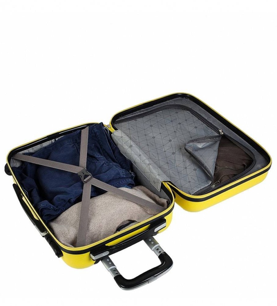 Mujer ITACA Viaje | Maleta Cabina De Viaje Rigida 4 Ruedas Trolley 71250 Amarillo -55X38X20Cm-