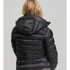 Mujer Superdry Chaquetas Y Abrigos | Cazadora Acolchada Con Capucha Fuji Negro