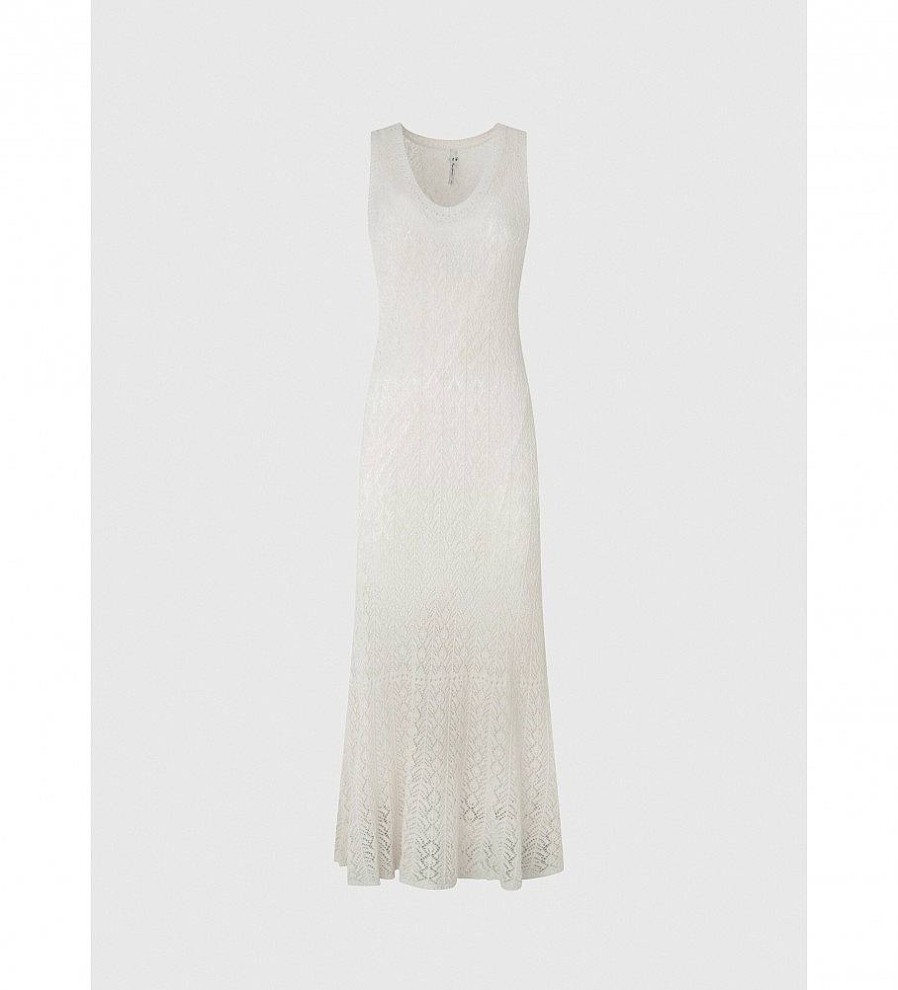 Mujer Pepe Jeans Vestidos | Vestido Farah Blanco